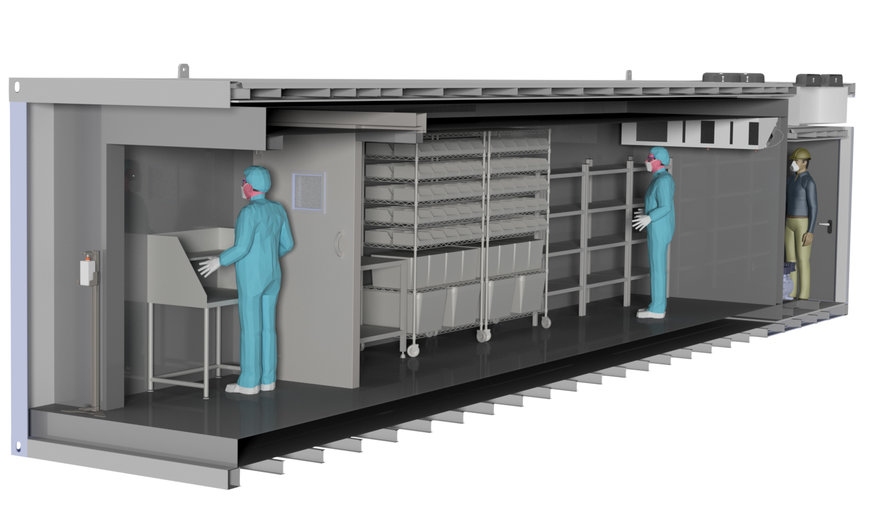 For the development of a vaccine logistics system:  Deep-freeze storage in container design